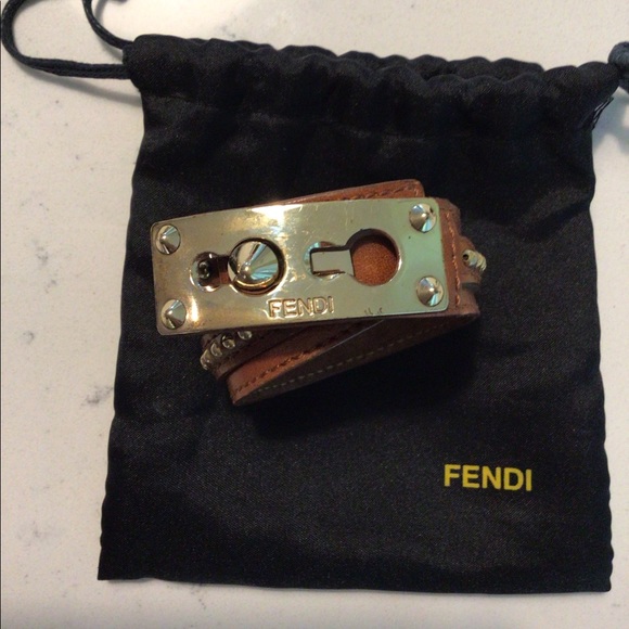 Authentic Fendi leather bracelet